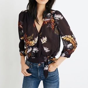 Madewell Wrap Top in Blooming Oasis, XS